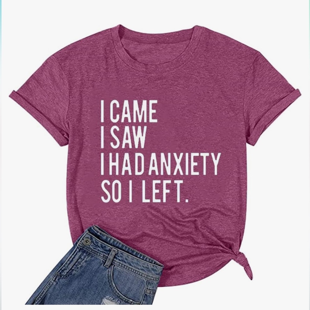 XL Pink Graphic Tee - “I came, I had anxiety, so I left”
NWT